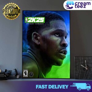 Anthony DeVante Edwards The Cover Athlete Of NBA 2K25 by JABridgeForth Print Art Poster and Canvas