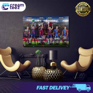 Barcelona now have four treble team  2009 2021 2015 2024 Print Art Poster and Canvas