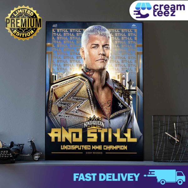 Cody Rhodes Undisputed WWE Champion King And Queen Of The Ring 2024 Print Art Poster and Canvas