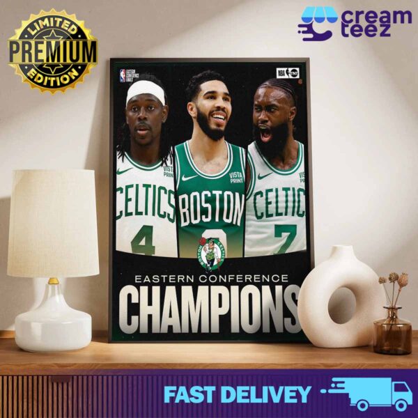 Congration Isaiah Thomas Jayson Christopher Tatum and Jaylen Brown Boston Celtics Win Eastern Conference Champions 2023-2024 Print Art Poster and Canvas