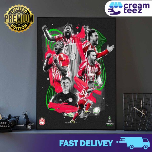 Congratulation Olympiakos CFP Win Europa Conference League 2023-24 Print Art Poster and Canvas