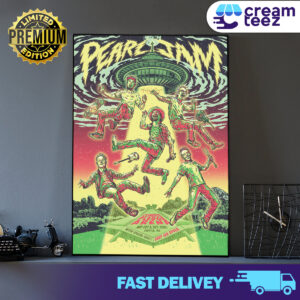 Dark Matter In Seattle Tonight Art By Garrett Morlan May 28 30 2024 Event Poster For Pearl Jam Print Art Poster and Canvas