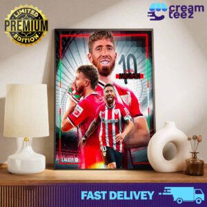 Iker Muniain Goñi of Athletic Bilbao Football Club Laliga Sport 2024 Poster Print Art Poster and Canvas