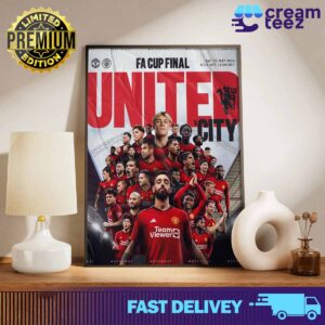 Manchester United Winer in the Football Association Challenge Cup Poster Celebration Sat  25 May 2024 Print Art Poster and Canvas