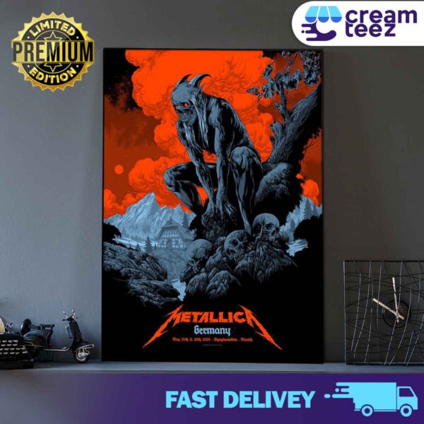Metallica Exclusive Poster by Ken Taylor for Munich Limited Edition Print Art Poster and Canvas
