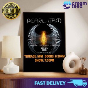 Pearl Jam Logo Dark Matter World Tour 2024 With Deep Sea Diver May 21 22 2024 Print Art Canvas And Poster