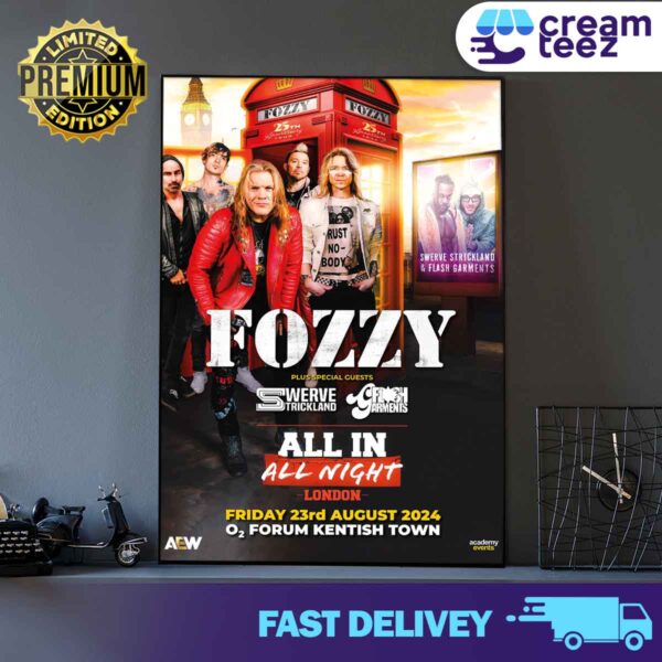 Fozzy and  return of AEW (All Elite Wrestling) to London’s Wembley Stadium on Sunday 25th August Print Art Canvas And Poster