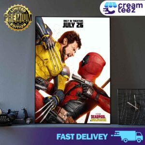 New Poster For Deadpool And Wolverine Peak incoming In Theaters On July 26 Print Art Canvas And Poster