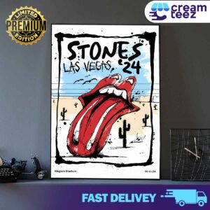 Rolling Stones Tour In Las Vegas in Allegiant Stadium New Poster May 11 2024 Print Art Canvas And Poster