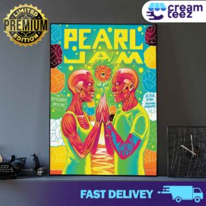 Pearl Jam With Deep Sea Diver Poster Night 1 At MGM Grand Garden Arena On May 18th In Las Vegas Nevada Las Vegas 2024 N2 By Munk One Print Art Canvas And Poster