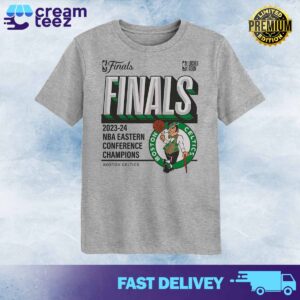 Preschool Fanatics Heather Gray Boston Celtics 2024 Eastern Conference Champions Locker Room T-Shirt