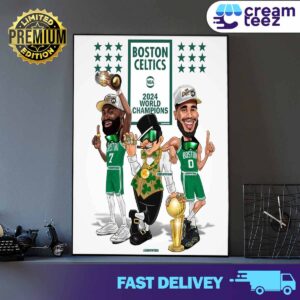 Boston Celtics NBA 2024 World Champions Print Art Poster And Canvas