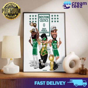 Boston Celtics NBA 2024 World Champions Print Art Poster And Canvas