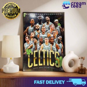 Boston Celtics are NBA Finals champions 2023 2024 18-year NBA Finals champion icon poster Print Art Poster And Canvas