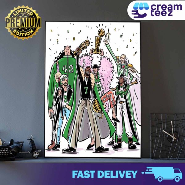 Congratulation Boston Celtics win NBA championship 2023 2024 Print Art Poster And Canvas