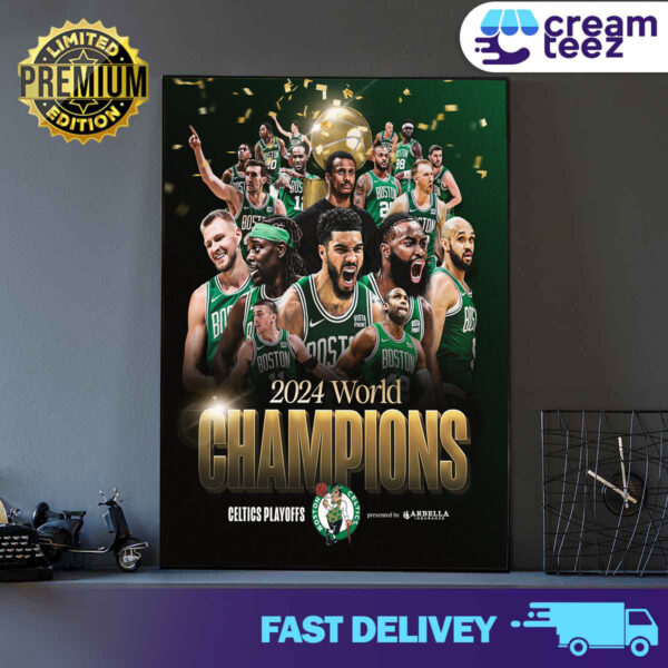 Congratulations to the Boston Celtics who are officially the 2024 NBA Final champions Print Art Poster and Canvas