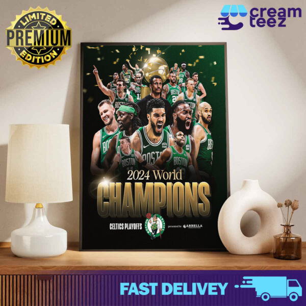 Congratulations to the Boston Celtics who are officially the 2024 NBA Final champions Print Art Poster and Canvas