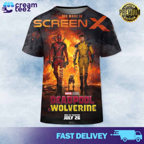 Deadpool and Wolverine Just two best friends on a HUGe screen only in theaters July 26 2024 of marvel Studios Print All Over 3D T Shirt