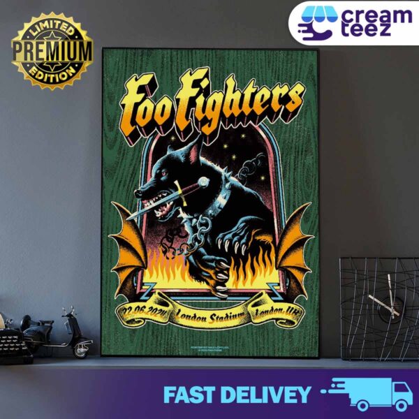 Foo Fighters in London June 22 2024 London Stadium Uk Poster By Loppler Print Art Poster And Canvas