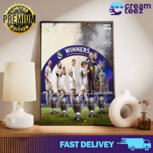 Luka Modrić, Toni Kroos, Dani Carvajal and Nacho have won SIX UEFA Champions League titles Print Art Poster and Canvas