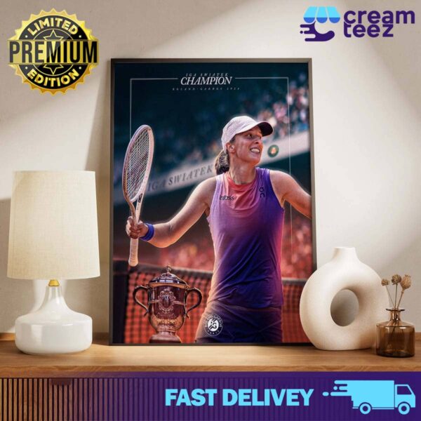 IG4 IGA Swiatek Champion Roland Garros 2024 Queen Of Paris The Championships Wimbledon Print Art Poster Canvas