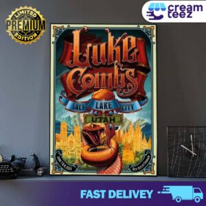 Luke Combs Our Latest Two Concerts On July 7 And 8 In Salt Lake City At Rice-Eccles Stadium Utah Print Art Poster Canvas