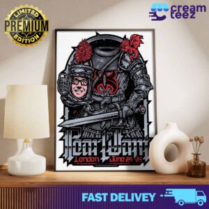 Pearl Jam With Richard Ashcroft and The Murder Capital  in Tottenham Hotspur Stadium Poster Artwork by Ames Bros  Merch Limited  June 29 2024 London Print Art Poster And Canvas