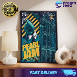 Pearl Jam’s Working Tour with Murder Capital Manchester UK CO-OP Poster Artwork by Stuff By Mark limited merchandise June 25, 2024 Print Art Poster And Canvas