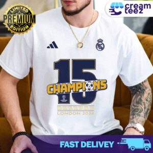 Real Madrid Champions 15 London 2024 T Shirt