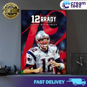 Tom Brady Number 12 New England Patriots Enshrined Forever Jersey Retirement NFL