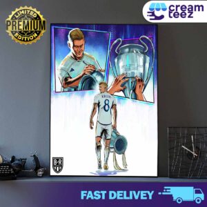 Toni Kroos bows out of club football with his sixth Champions League title Thank You For The Memories Print Art Poster and Canvas