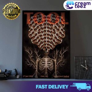 Tool effing Tool Tons of the Rock Festival on the Scream Stage limited merch Poster With Artwork From Felipe Froeder June 27 2024 Print Art Poster And Canvas