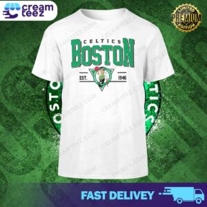 Vinte Boston Celtics Est 1946 Basketball Logo Team T-Shirt