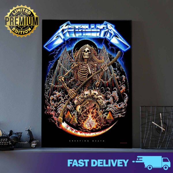 Creeping Death aura Miles Sang at Metallica’s Ride The Lightning celebration Poster Merchandise Limited Edition July 24 2024 Print Art Poster And Canvas