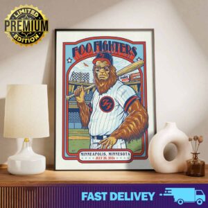 Foo Fighters Minneapolis minnesota Poster from Brent Schoonover Limited Edition july 28 2024 2