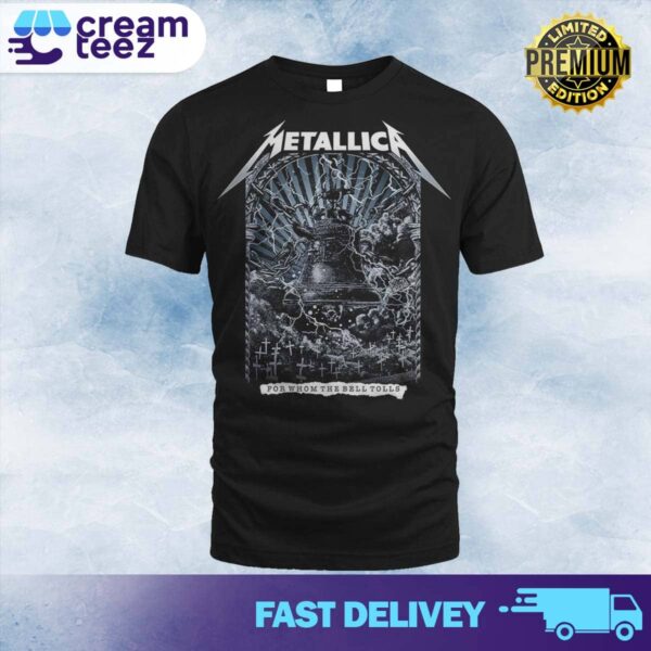 Metallica For Celebrating 40 years of ride the lighting for whom the bell tolls Limited Edition Printed T-shirt Unisex