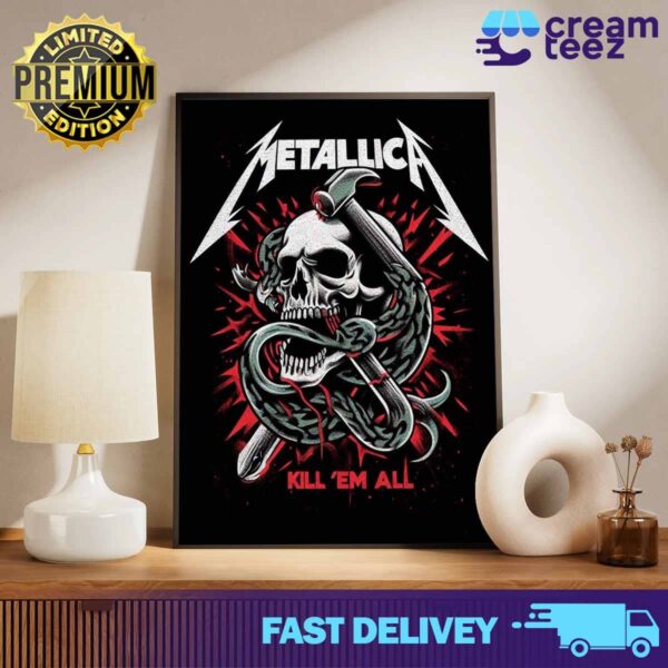 Metallica Kill Em All Print Art Poster And Canvas