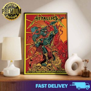 Metallica M72 Madrid Tonight in Madrid world tour No Repeat Weekend in Europe with Architects Print Art Poster And Canvas