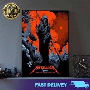 Metallica M72 Madrid world tour new poster merch limited artwork from Ken Taylor’s  July 12th and 14th 2024 Estadio Civitas Metropolitano Madrid Print Art Poster And Canvas