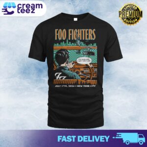 NYC Tonight Foo Fighter It’s Taken Over I Can’t Turn It Off Merchandise Limited artwork from Morning Breath Inc July 17th 2024 New York City Tshirt Unisex