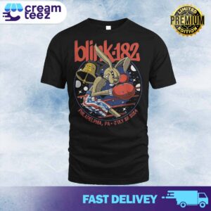 Official blink-182 T-shirt for today’s show at the Wells Fargo Center in Philadelphia, Pennsylvania