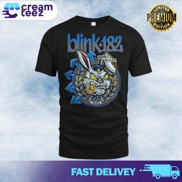 Official blink-182 T-shirt for today’s show at the Xfinity Theater in Hartford, CT