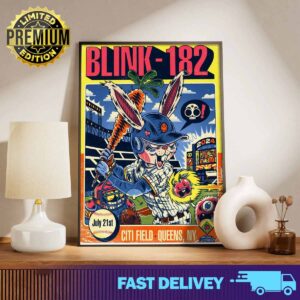 Official blink 182 poster for today's show at Citi Field in Queens, NY July 21st 2024