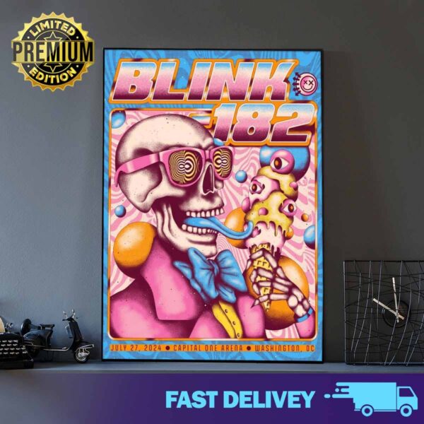 Official blink-182 poster for today’s show at the Capital One Arena in Washington, DC Print Art Poster And Canvas