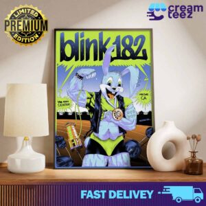 Official blink 182 poster for today's show at the Save Mart Center in Fresno, CA July 9 2024