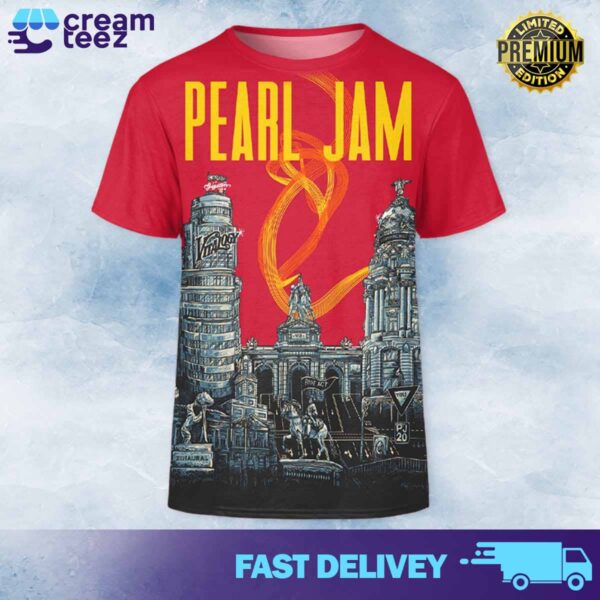 Pearl Jam Dark Matter Tour New poster for Madrid tour artwork from Villy Villain July 11, 2024 Mad Cool Festival Madrid, Spain All Over Print T shirt Hoodie and Sweatshirt