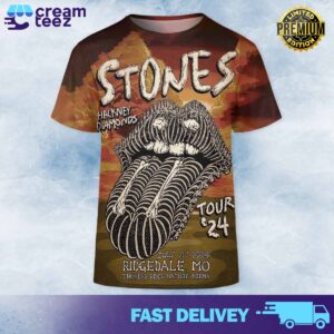 Rolling Stones Hackney Diamonds tour Last show of the US Canada tour tonight and poster merch limited, at Thunder Ridge Nature Arena, in Ridgedale July 21st 2024 All Over Print Tshirt 3D