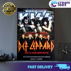 Vintage poster KISSTORY – June 23, 2014 opened KISS & Def Leppard US Summer Tour in Salt Lake City Print Art Poster And Canvas