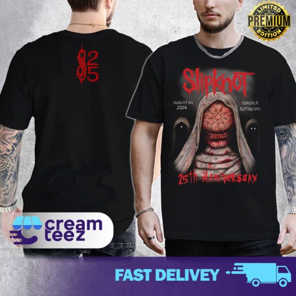 2024 Tour Slipknot Noblesville T-shirt in Ruoff Music Center 25th Anniversary August 6th 2024