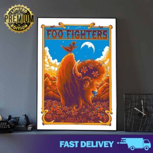 Foo Fighters Poster Merch by Zazzcorp Limited Edition in Denver August 03 2024 Print Art Poster And Canvas